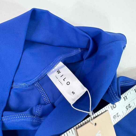 Wilo The Label Leggings Womens Small Blue Solid Mid-Rise Contour Seam New - Picture 4 of 11